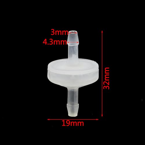 10 Pack 1/8 inch Plastic Check Valve, One Way Barb Hose Inline - size: 1/8 Inch