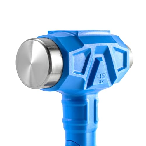 Real Steel 32 Oz Ball Peen Dead Blow Hammer Anti-Vibration Heavy Duty Hammer for Metal Working - size: 32 Oz