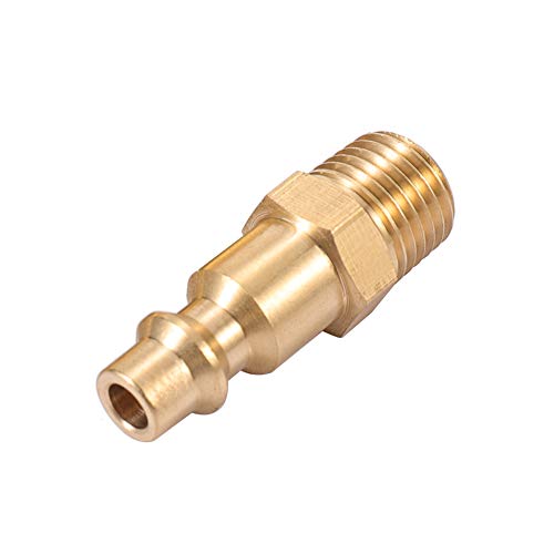 Brass 1/4-Inch NPT Male Industrial Air Hose Quick Connect Adapter,Air Coupler and Plug Kit,Air Compressor Fittings 10pcs (Male NPT) - size: Male NPT