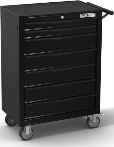 Rolling Tool Chest with Wheels, 7 Drawers Tool Storage Cabinet - color: Black