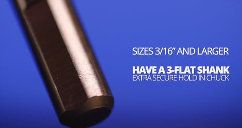 Drill America 1-1/4" Cobalt Stepped Drill Bit with 1/2" Reduced 3-Flat Shank, Gold Oxide Finish for Drilling Acrylic, Steel, Hard Metals, GSC Series - size: 1-1/4"