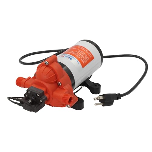 SEAFLO 33 Series 110V/115V AC Fresh Water Pump, 3.3 GPM 45 PSI Self-Priming Pressure Pump with Smart Pressure Switch, Automatic Demand Pump for RV, Caravan Marine Boat Industrial Use, 4-Year Warranty - style: 3.3 GPM | 115V