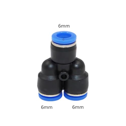 6mm OD Y splitter Push to connect Fittings,push to connect air fittings, air line push connectors (10 Pcs) - size: 0.236", style: Y spliter Union