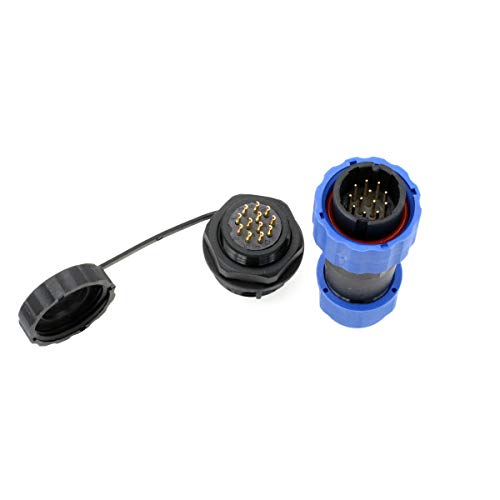 SD20 Waterproof Aviation Circular Plastic Connector for Outdoor Power System LED Lighting (12 pin, Male Plug and Female Panel Socket) - color: Male Plug and Female Panel Socket, size: 12 pin