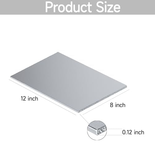 304 Stainless Steel Sheet - 12" X 8" X 1/8" Thin Stainless Steel Plate 1/8 Inch Thickness with Protective Film Metal Sheets Stock Sheets for Kitchen DIY Crafting etc. (305 x 203 x 3 mm) - size: 12X8X1/8inch