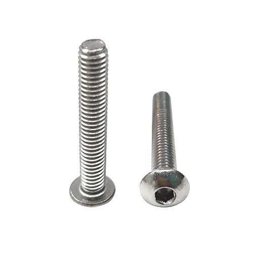 M4-0.7 x 25mm Button Head Socket Cap Screws, Allen Socket Drive, 304 Stainless Steel, Full Thread, Bright Finish,Metric Thread Hex Socket Bolt Fastener 50PCS - size: M4-0.7 x 25mm