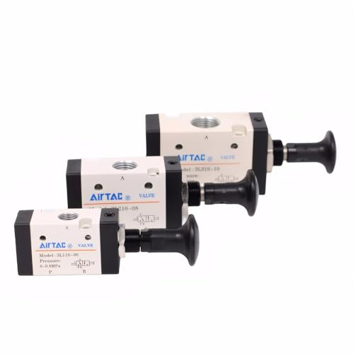 Push-Pull Valve AirTAC 3L310-10 3/8" NPT 3/2 Way Hand Lever 2 Position 3 Way Pneumatic Air Manual Control Direct Acting Type 0-145 PSI - size: 3/8 NPT, style: 3/2 way