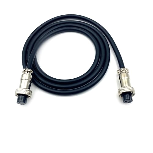 3.28 ft GX12 2 Pin Double Female Cable, GX12 2Pins Double Female Head Aviation Cordset Electrical Connector Panel Mount Circular Metal Adapter Cordset for Ships 5A 200V 20AWG (1meter) - size: GX12 2Pin