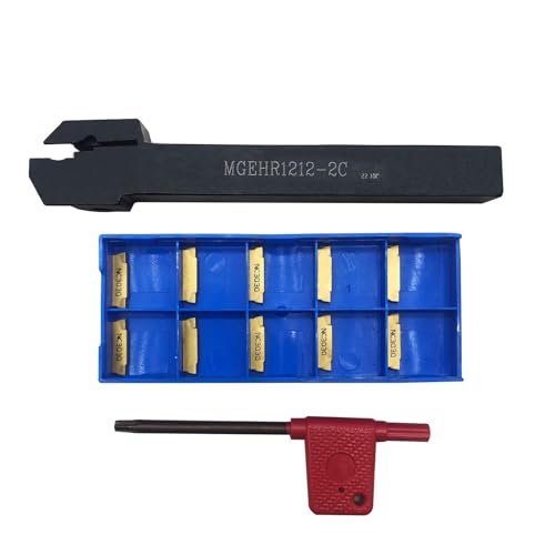 12PCS 1/2” Grooving Tool Holder MGEHR1212-2 with MGMN200 Grooving Insert Cut Off Parting Tools Turning Insert Carbide Insert for Steel Grooving Width 0.78" - color: 1/2" Groovinng holder + MGMN200