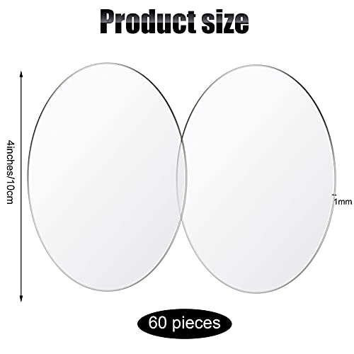 Yalikop 60 Pieces Clear Acrylic Circles 4 Inch Blank Transparent Acrylic Disc Blank Round Circle Plastic Disc Sheet for Wedding Vinyl Project Painting DIY Craft Holiday Ornament