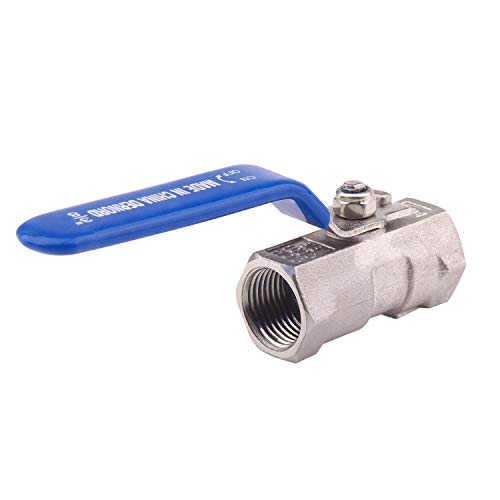 DERNORD Stainless Steel Ball Valve 1PC Type 3/8 Inch NPT Standard Port for Water, Oil, and Gas (3/8 Inch Ball Valve) - size: 3/8 Inch, style: Pack of 1