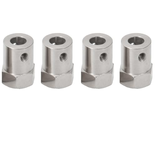 4PCS Hex Coupler 3mm/4mm/5mm/6mm Bore Motor Hex Stainless Steel Shaft Coupling Flexible Connector for RC Car Wheels Tires Shaft Motor (6mm) - color: 6mm