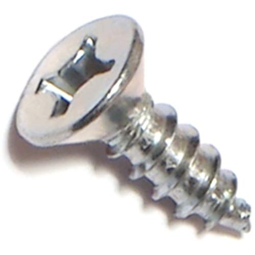Hard-to-Find Fastener 014973474041 Phillips Flat Wood Screws, 10 x 5/8, Piece-100, zinc - size: 10 x 5/8-Inch