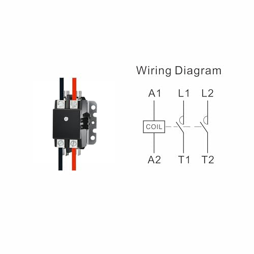 SunLee 2 Pole 40 Amp 208/240Vac Coil UL Recognized A2L Compliant Definite Purpose Contactor Heavy Duty HVAC Replacement for 30A & 40A AC Units, Condensers, Heat Pumps Equivalent to 45GG20AG C240C - size: 2P 40A 208/240VAC