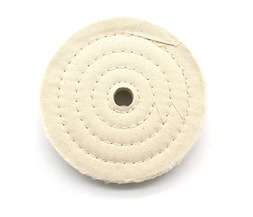 TEMO 6" 80 Ply Thick Spiral Sewn Buffing Polishing Wheel, 3/4" Center Hole
