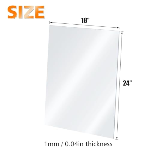 Egofine Plexiglass Sheets Acrylic Sheets 12 Pack of 18x24’’ 0.04 Thick Clear Plastic Cast Transparent Plexi Glass for Crafting Projects, Replacement Picture Frame Glass, DIY Display, Easy to Cut - color: Clear, size: 18x24"