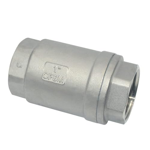 1" NPT Female WOG1000 Check Valve, Spring Loaded In-line Low Cracking Pressure, Stainless Steel SS316 CF8M (1 Inch)… - size: 1 Inch