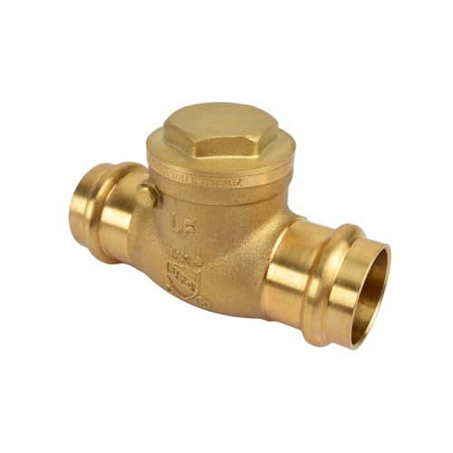 LF Brass Swing Check Valve, Brass Construction, Press Connect, Plumbing Control (1/2-Inch) - size: 0.5 Inch