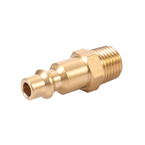Brass 1/4-Inch NPT Male Industrial Air Hose Quick Connect Adapter,Air Coupler and Plug Kit,Air Compressor Fittings 10pcs (Male NPT) - size: Male NPT