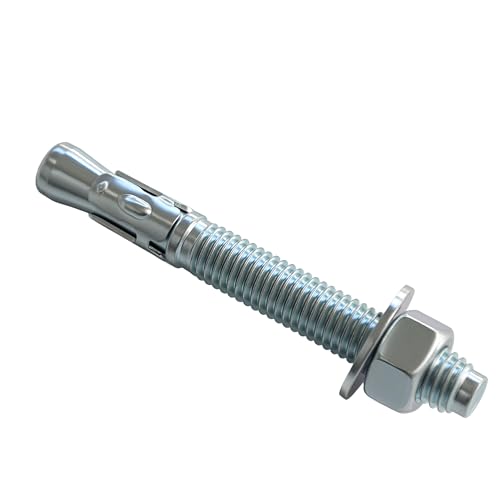 1/2" x 4‑1/4" Concrete Anchors Wedge Anchor, Carbon Steel,10 Pcs - size: 1/2"x4-1/4"