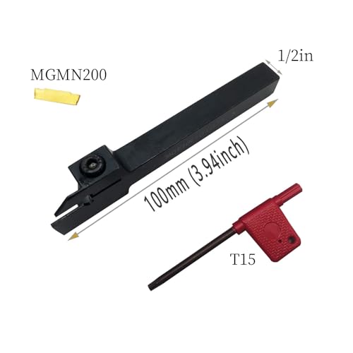 12PCS 1/2” Grooving Tool Holder MGEHR1212-2 with MGMN200 Grooving Insert Cut Off Parting Tools Turning Insert Carbide Insert for Steel Grooving Width 0.78" - color: 1/2" Groovinng holder + MGMN200