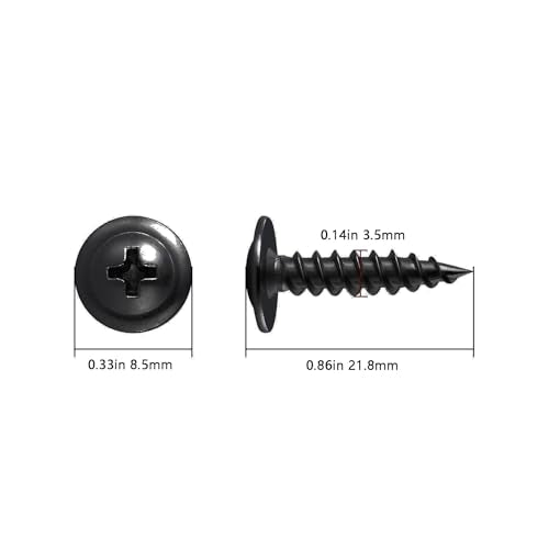 Wensilon(400 pcs)#6×3/4" Phillips Truss Head Wood Screws Black Galvanizing Quick Metal Self Tapping. - color: Black, size: #6×3/4"