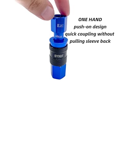 1/4-inch air hose fittings,air compressor quick connect fittings,15 Pieces Air Coupler and Plug Kit,Heavy Duty Aluminum,Lightweight Connector Set,Blue - color: Blue