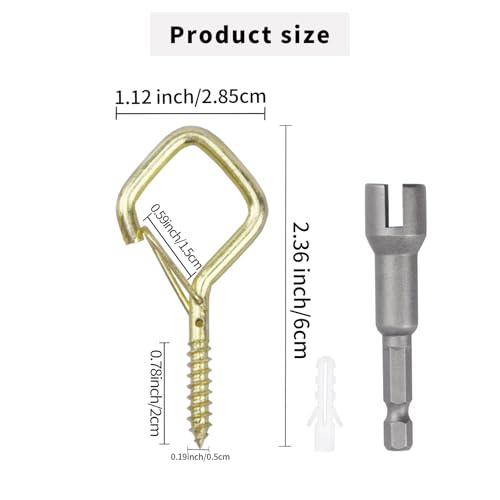100 PCS Gold Eye Screw Hooks for Hanging Heavy Duty with Safety Buckle.Metal Ceiling Hooks for Hanging Plants Cup Wind Chime Bird Feeders Patio Lights At Indoor&Outdoor - color: Gold, size: 100 Pieces