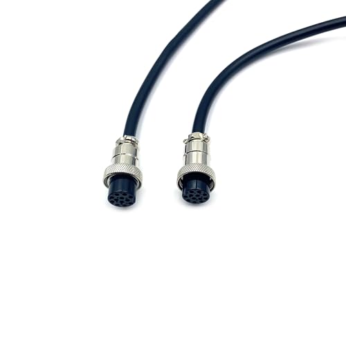 3.28 ft GX20 12 Pin Double Female Cable, GX20 12Pins Female to Female Head Aviation Cordset Electrical Connector Panel Mount Circular Metal Adapter Cordset for Ships 5A 200V 22AWG (1meter) - size: GX20 12Pin