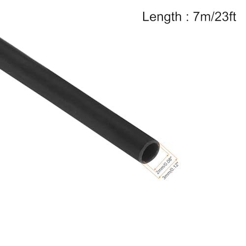 uxcell Black PVC Tube Wire Harness Tubing, 2mm ID 23ft Sleeve for Wire Sheathing Wire Protection - color: Black, size: 2mm