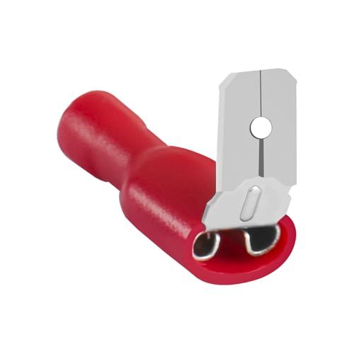 Heschen Piggyback Spade Crimp Terminal Connector 0.5-1.5mm², 22-16 AWG - color: Red 25PCS