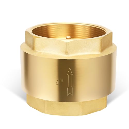 4" NPT Vertical Spring Check Valve, Brass, Heavy-Duty, Female Thread, DN100 - size: 4"-NPT