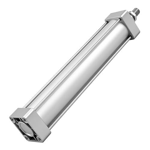 Heschen Tie-Rod Pneumatic Air Cylinder, SC 50-300, 50mm Bore, 300mm Stroke, PT 1/4 Port, Double Acting, Adjustable Cushion, Self-Lubricating Actuator for Industrial & Woodworking - size: 300mm Stroke
