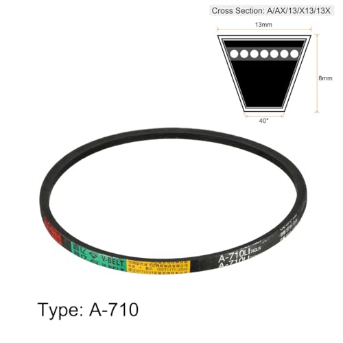 uxcell A710 V-Belts 710mm Inner Girth 13mm Top Width 8mm Thickness A-Section Rubber Drive Transmission Belt for Washing Machine - size: 710mm