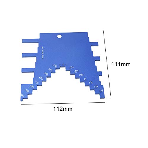 Table Saw Height Gauge, 2 in 1 Aluminum Step Depth Gauge for Router and Table Saw can Adjust Cutting Height for Alignment and Calibration, Woodworking Measuring Tools (COLOR:Blue)