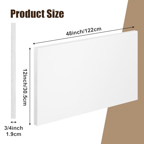 Frienda White Hdpe Plastic Sheet 3/4" Thick, Size 12" x 48", Hdpe Sheet Board, Starboard Board, High Density Polyethylene Solid Plastic Block for DIY Projects for Machining Home Crafts