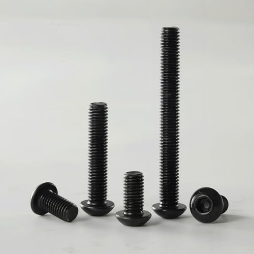 M8-1.25 x 80mm Button Head Socket Cap Bolts Screws, 10.9 Grade Alloy Steel, Allen Socket Drive, Black Oxide Finish, Full Thread, Quantity 10 - size: M8 x 80mm(10PCS)