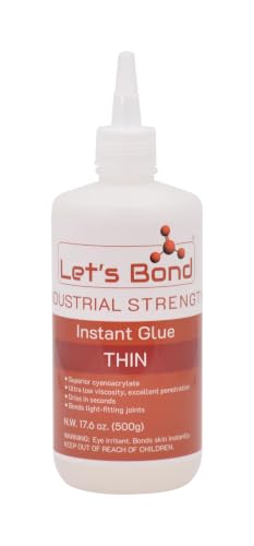 Let's Bond 17.6 oz Thin Professional Grade Instant Glue Bundle, Premium Cyanoacrylate, 5 CPS - size: 17.6 oz Bundle