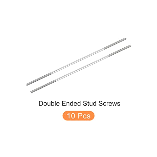 METALLIXITY Double Ended Stud Screws (M3 Thread 130mm Length) 10pcs, 304 Stainless Steel Dual Threaded Rod Bolts - for House Maintenance - size: M3x130mm