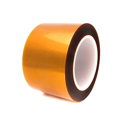 Bertech Double Sided Polyimide Tape, 1 Mil Thick, 3 Inches Wide x 36 Yards Long, Silicone Adhesive on Both Sides, 3 Inch Core, RoHS and REACH Compliant - size: 3 Inches