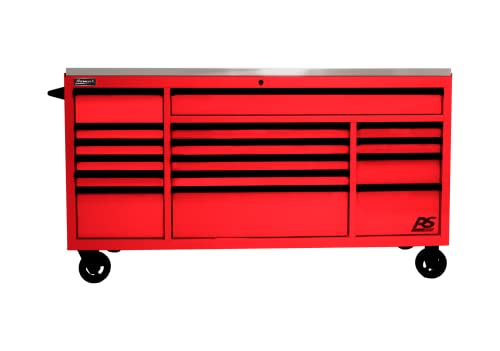 Homak 72” Roller Cabinet w/Stainless Steel Top RS Pro Workstation (Fury Red) - color: Fury Red