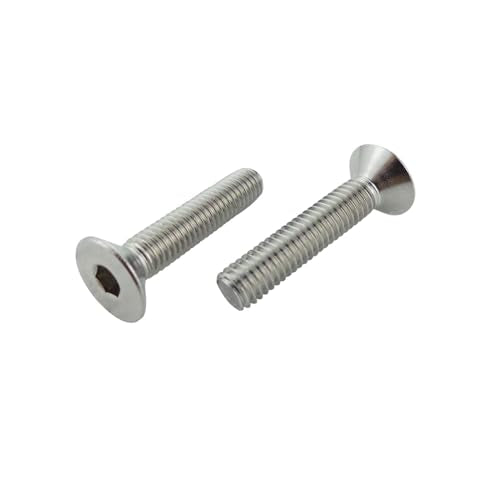 M6 x 30mm Flat Head Socket Cap Screws,Fajoeda 20Pcs M6 Countersunk Bolts 18-8 (304) Stainless Steel Hex Socket Cap Screws - size: 20PCS M6-1.0 x 30mm