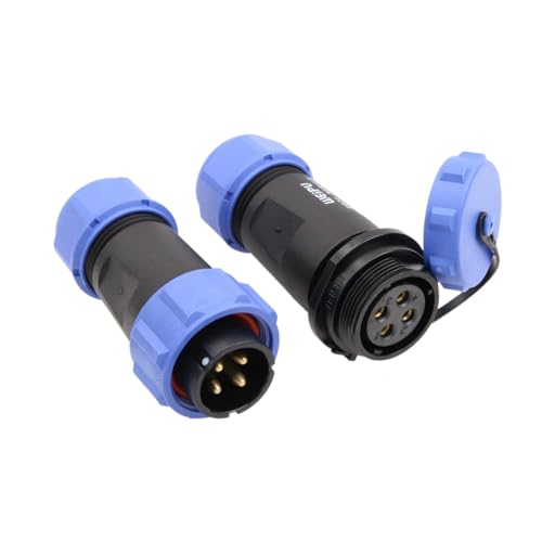 Weipu SP17 4 Pin Connector Waterproof Aviation Circular 5A Male Female Cable Plug for Outdoor Power Light Application - size: 4 pin 5A