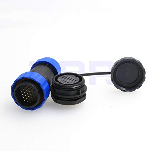 HE29 22 pin 28mm Panel Mount Waterproof Circular Aviation Connector IP68 Plastic Electrical Plug and Socket(22 pin) - size: 22 pin