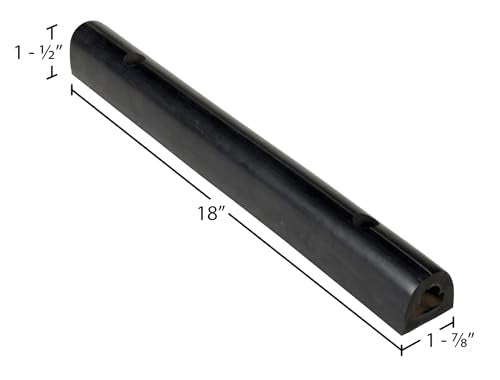 Vestil M-2-18 Extruded Rubber Fender Bumper 18 In. x 2 In. x 1-3/4 In. Black - size: 18" L, 2" W, 1.75" D