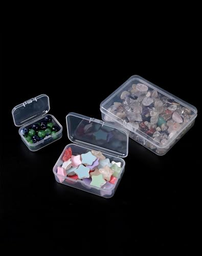 LJY 28 Plastic Boxes, 3 Sizes for Beads - color: Clear