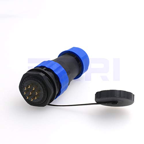 HE29 9pin 28mm Threaded Plastic Connector Male Plug Female Socket Chassis Panel Mount Waterproof Circular Aviation Connector IP68 (9 pin) - size: 9 pin