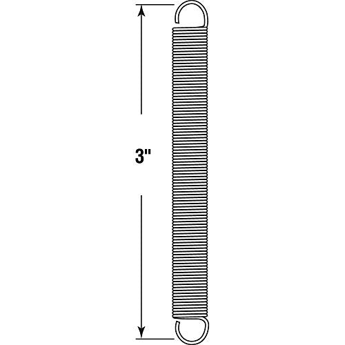 Prime-Line SP 9665 Extension Spring, Spring Steel Construction, Nickel-Plated Finish, 0.028 GA x 5/16 In. x 3 In., Closed Single Loop (2 Pack) - size: 7/16 in. x 3 in.