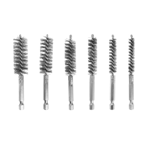 6 Pcs Stainless Steel Bore Brush Set, Drill Wire Bore Brush
