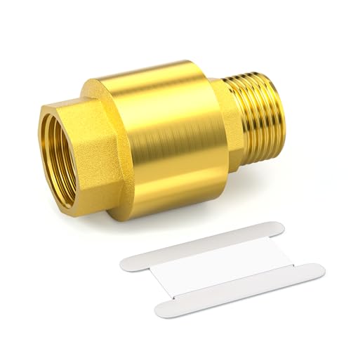 GASHER 2PCS Brass Check Valve DN25 1" Female and Male Thread, Backflow Prevention, One Way Check Valves